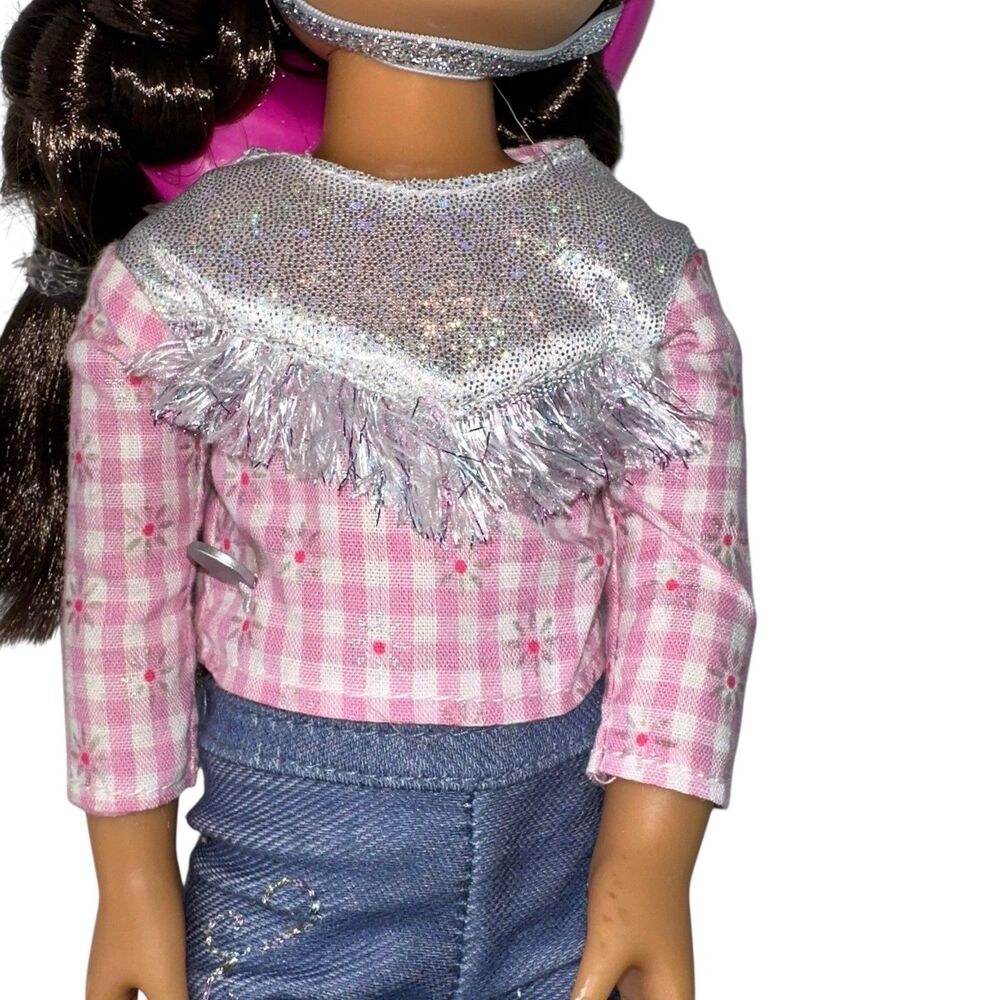 Cowgirl Doll Pink Plaid Shirt Blue Jeans Cowboy Hat Boots Western Play Toy Kid - Picture 5 of 11